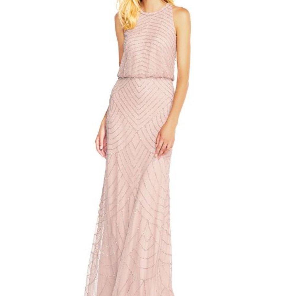 Adrianna Papell Blouson Halter Dress
